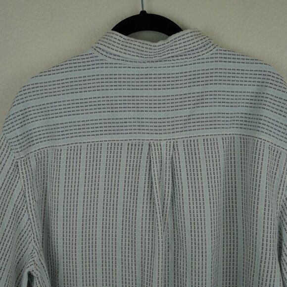 Carbon2Cobalt Blue Striped Button-Up Shirt XL Lightweight Cotton Casual Style - Picture 9 of 13